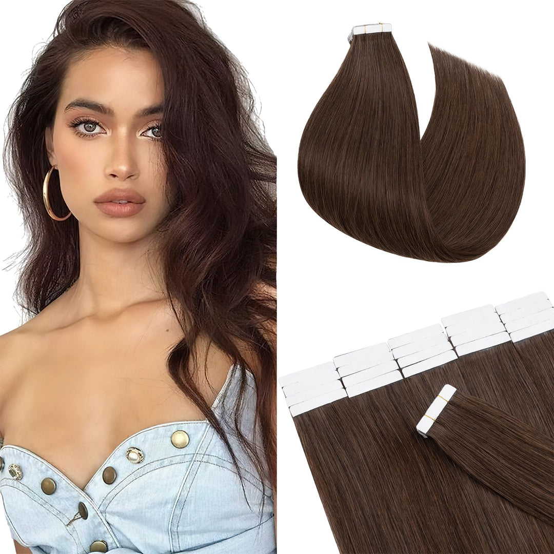 SEGO Echthaar Tape in Extensions Haarverlängerung Invisible Seamless Haarteile Skin Weft Menschenhaa