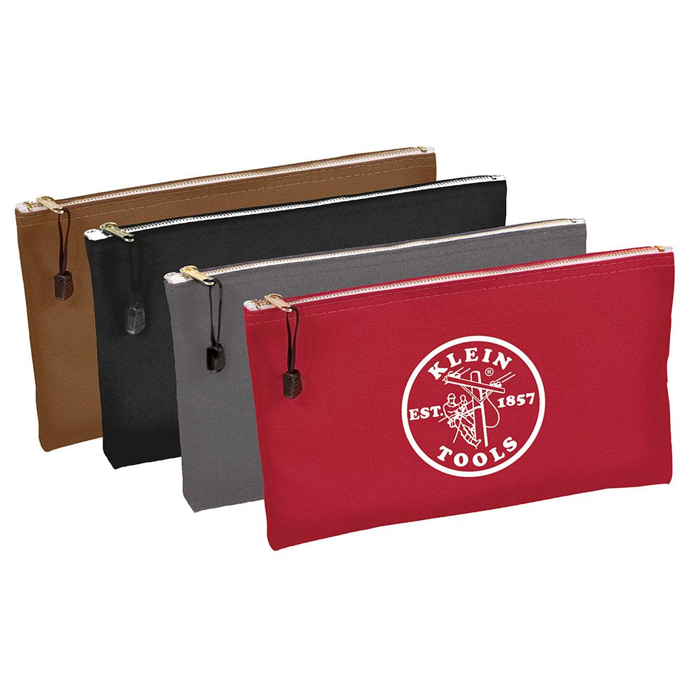 Klein Tools 5140 Leinwand Reissverschluss Taschen, 5141 Red, Gray, Black, Brown 4-Pack, Red, Gray, B