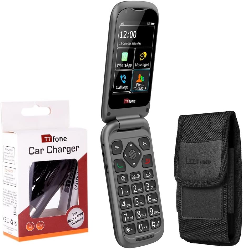 TTfone TT970 Whatsapp 4G Touchscreen Senior Big Button Flip Handy - mit 8MP Kamera und Hörgerät komp