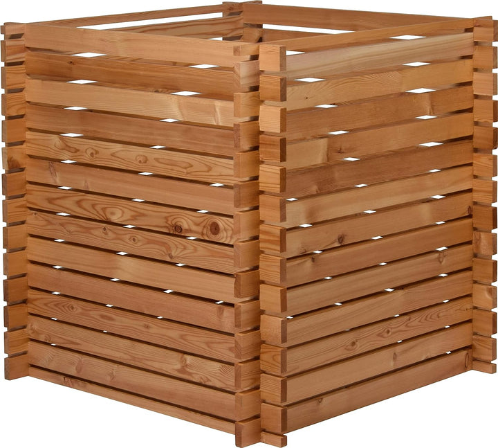 dobar 58630FSCe Quadratischer Holz-Komposter Lärchi - Kompostbehälter mit Stecksystem - witterungsbe