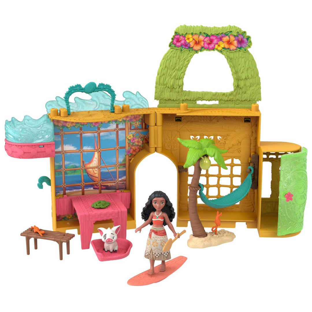 Mattel Disney Princess Toys, Moana Storytime Stackers Puppenhaus mit Moana Kleiner Puppe, 1 Tierfreu