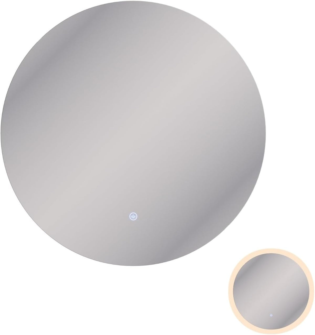 Planetmöbel NOVA Spiegel mit Beleuchtung rund, Spiegel mit LED-Licht, Dekorativer Wandspiegel ohne R