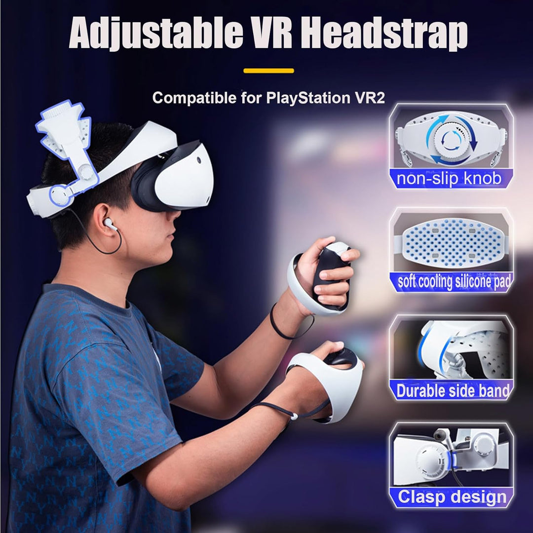 Verstellbares Kopfband, kompatibel mit PS VR2, Ersatz-Komfort-Überkopfgurt gleicht Kopfdruck Zubehör