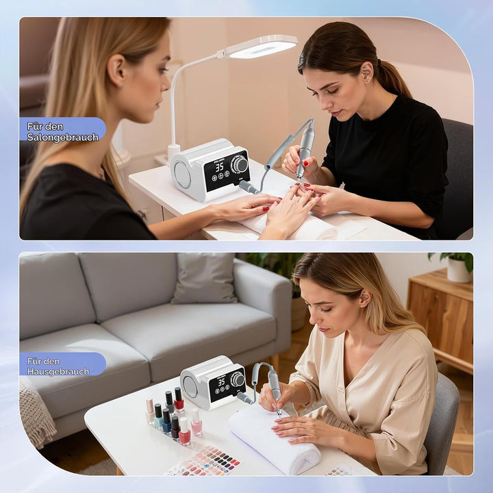 Professionelle Elektrische Nagelfräser, 35000 U/Min Maniküre Pediküre Set mit 6 Fräser, LED Display