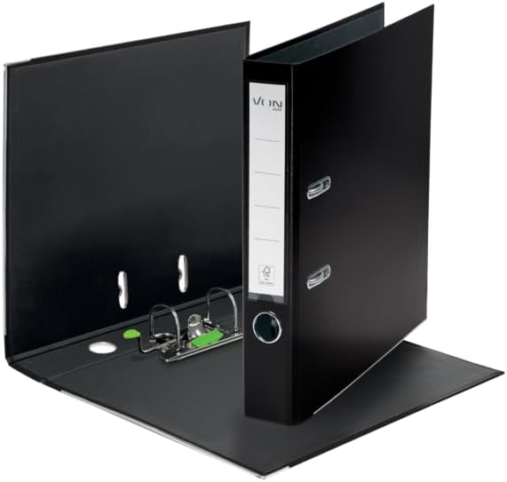 VON Leitz Ordner A4, 25er Pack, Karton mit Kunststoffeinband, 50 mm Rückenbreite, Für 350 Blatt, Bla