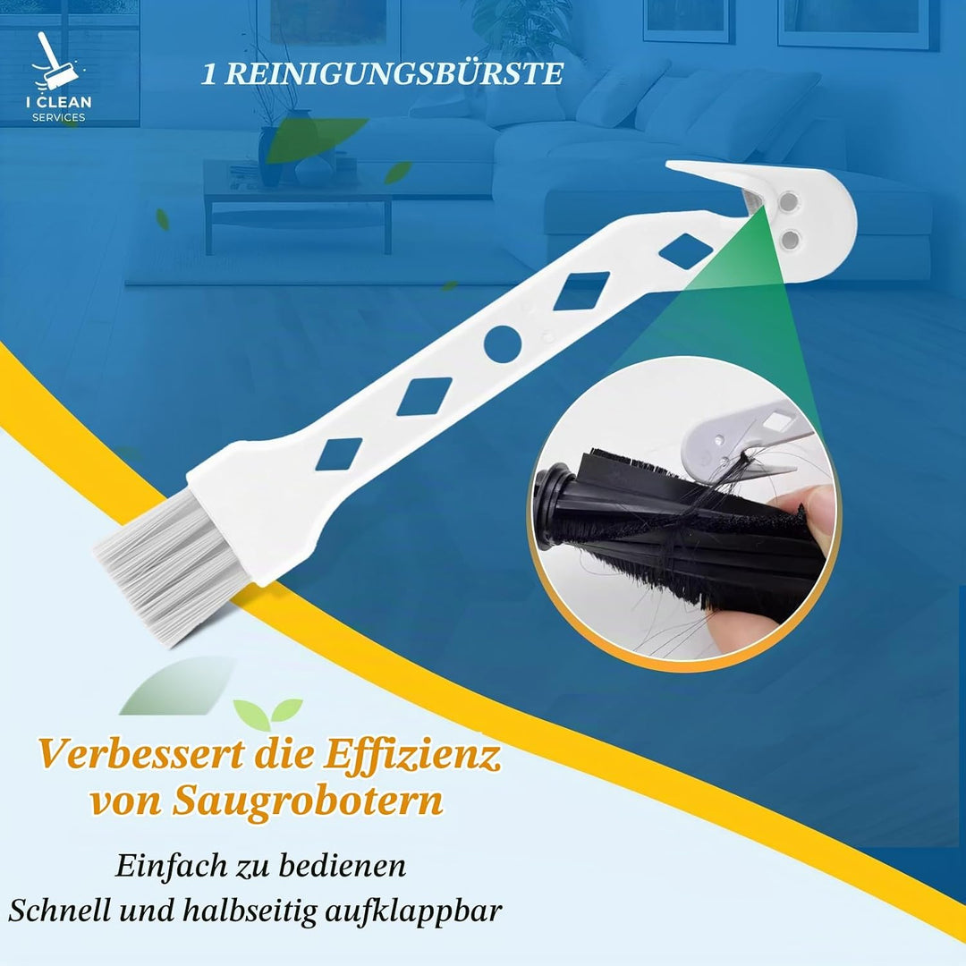 17PCS Zubehör für Ecovacs Deebot N20/N20 Plus/N20 Pro Plus mit 1 Hauptbürste, 5 Mopp, 5 Seitenbürste