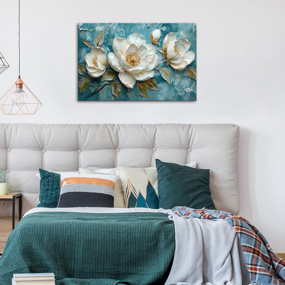 Gross Leinwandbilder Bilder Mit Rahmen, Weiss Pfingstrose Blumen bild auf leinwand Wandkunst Vintage