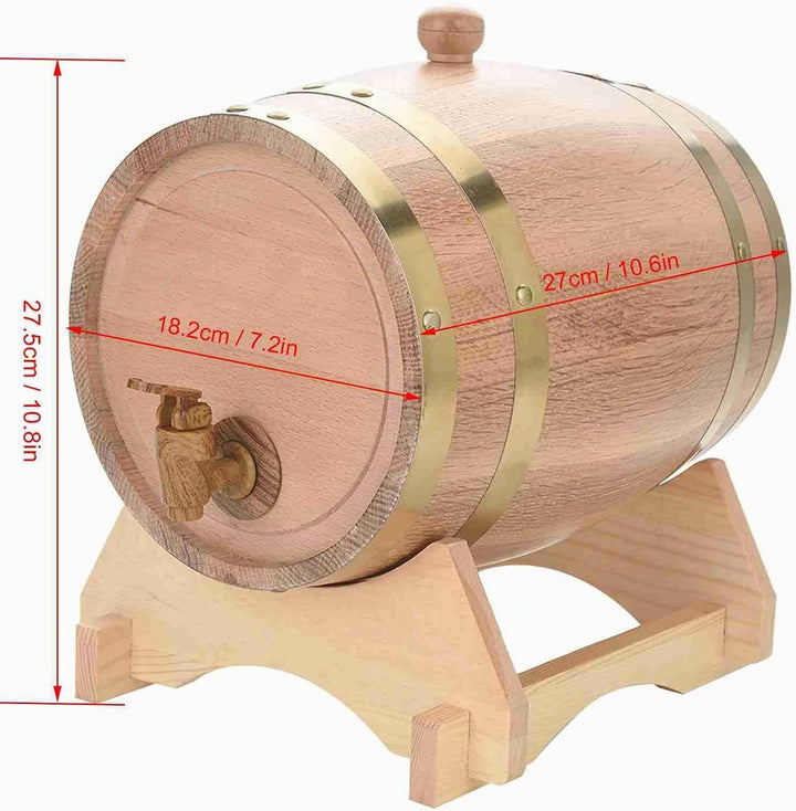 Eichenfass 5L aus Holz - Whiskyfass, Wein- &amp; Rumfass mit Zapfhahn - Handgefertigtes Fass aus Eichenh