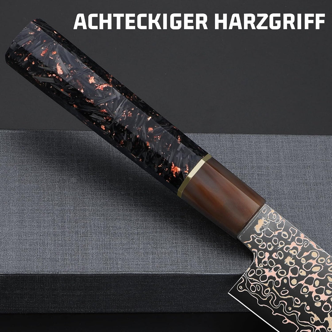 Plys Japanisches Messer Damast Küchenmesser: Scharf 21.7 Cm Kochmesser Vg10 Edelstahl mit 33 Lagen K