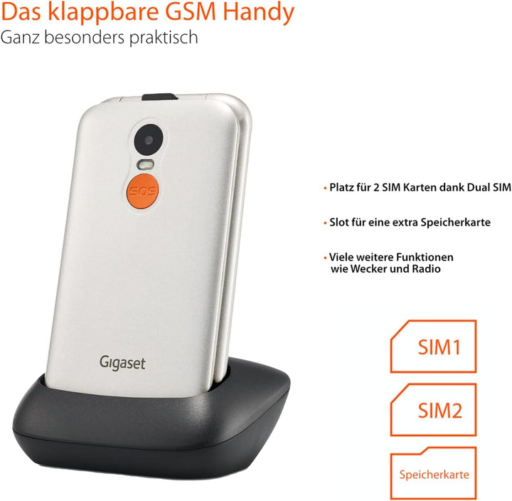 Gigaset GL590 GSM - Senioren Mobiltelefon mit SOS-Funktion - einfache Bedienung mit 2,8" Farbdisplay