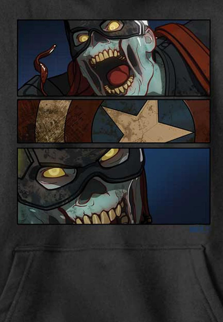 Marvel Unisex Kinder Zombie Cap Panels Hoodie, Schwarz, XL