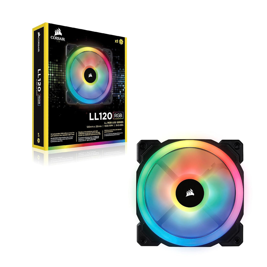 Corsair PWM-Lüfter RGB, Schwarz, 1 x 120 mm Lüfter Einzelpackung, Einzelpackung