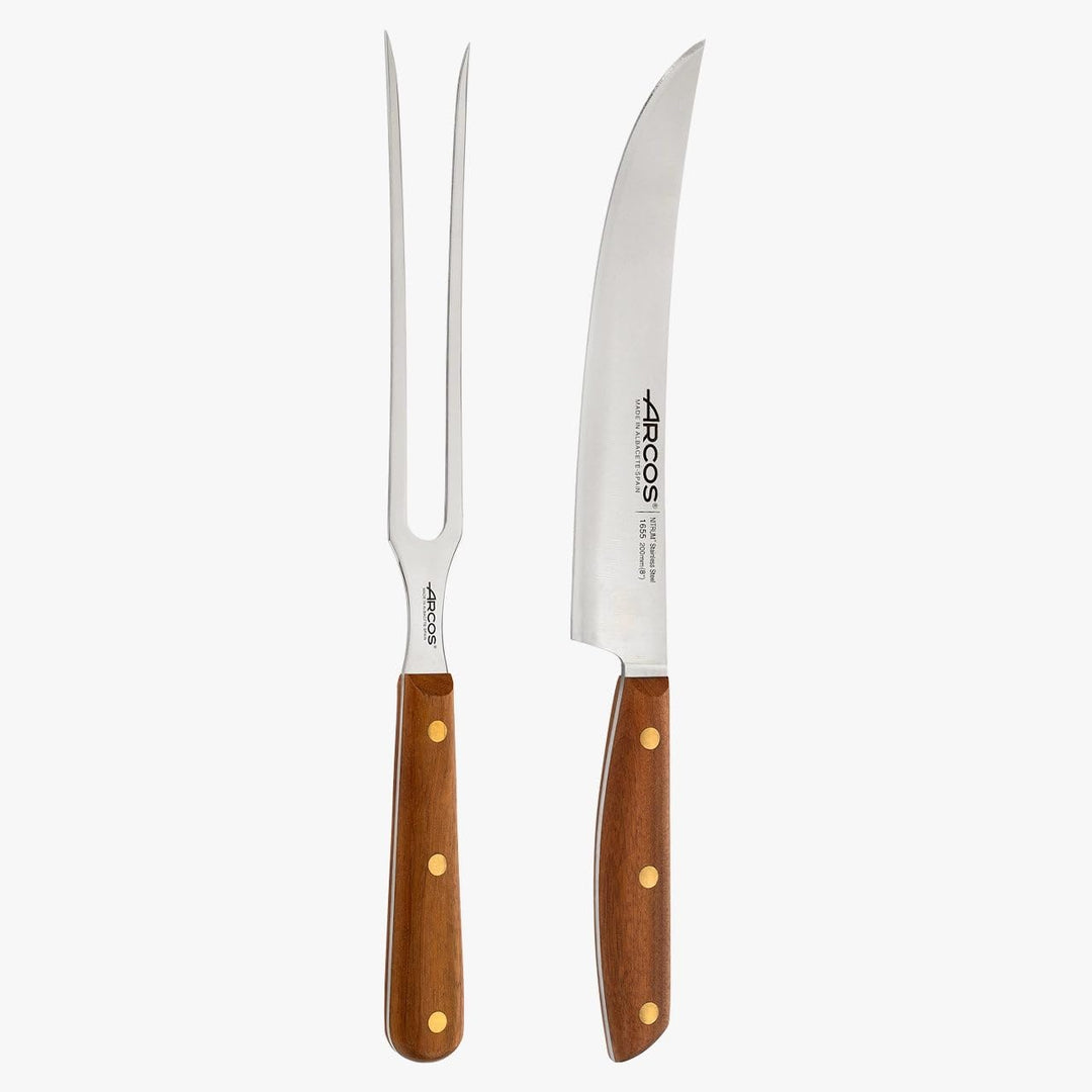 Arcos Serie Nordika - Set 2 Grillutensilien (Grillmesser + Schnitzgabel) - Edelstahl NITRUM - Ovengk