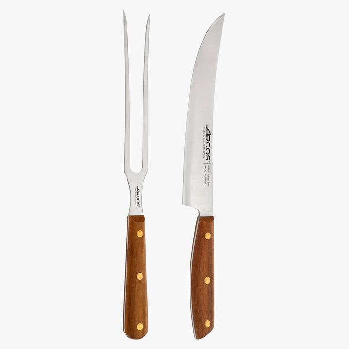 Arcos Serie Nordika - Set 2 Grillutensilien (Grillmesser + Schnitzgabel) - Edelstahl NITRUM - Ovengk