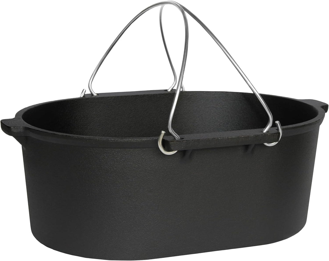 Dutch Oven Set Gusseisen 1,8L-13,6L – Feuertopf mit Deckelheber, Schmortopf mit & ohne Füsse, Schlit