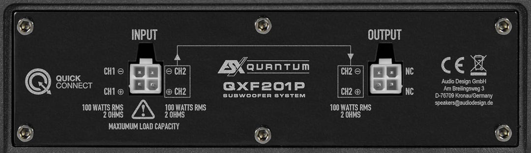 ESX QXF201P - 20 cm (8”) Subwoofer-System PASSIV kompatibel mit FIAT Ducato | incl. Montagekonsole |
