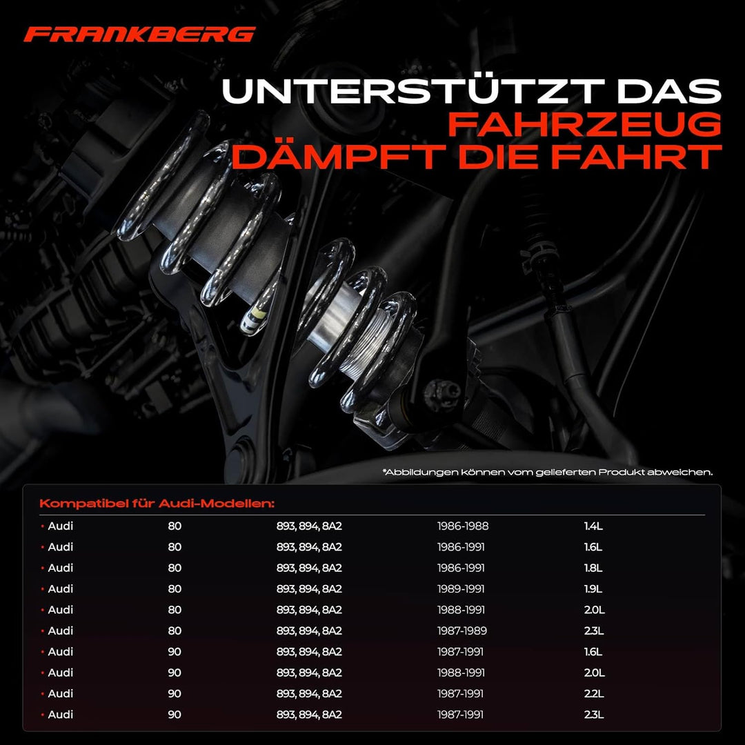 Frankberg 2x Federn Fahrwerksfeder Hinterachse Kompatibel mit 80 893 894 8A2 1986-1991 90 893 894 8A