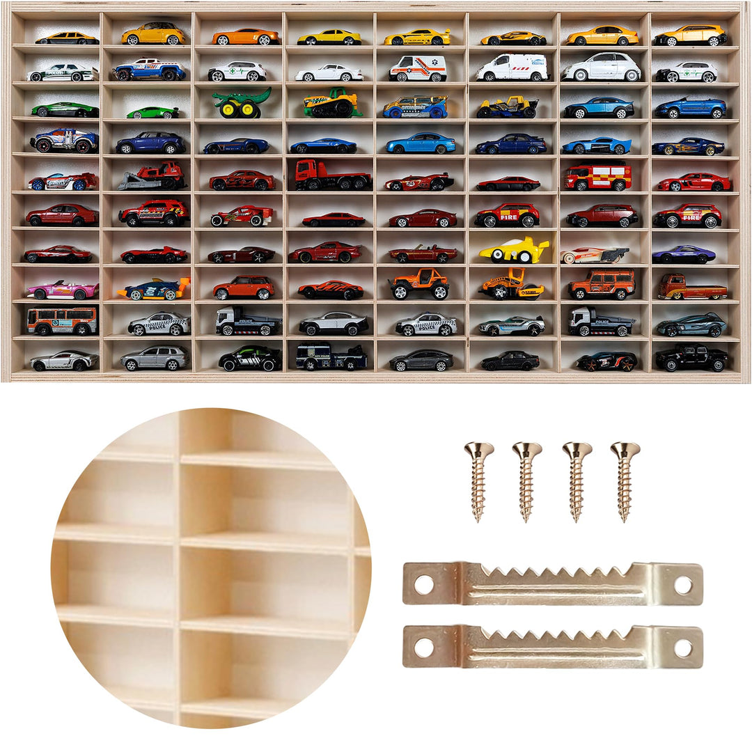 Dekoralove HOLZORGANISATOR 80X40CM für Schubladen kompatibel für Hot Wheels Schmuck Holz Aufbewahrun