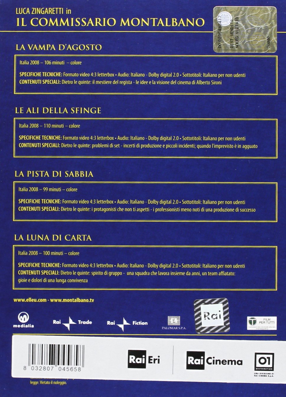 Il commissario Montalbano [4 DVDs] [IT Import], DVD
