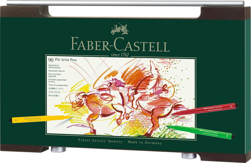 Faber-Castell 167400 - Tuschezeichner Pitt artist pen, 90 Stück im Holzkoffer