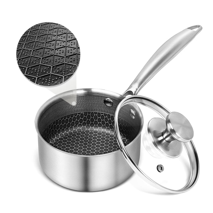 AuFranc® Nonstick Edelstahl-Topf (1L) 0.9 Liter, 0.9 Liter