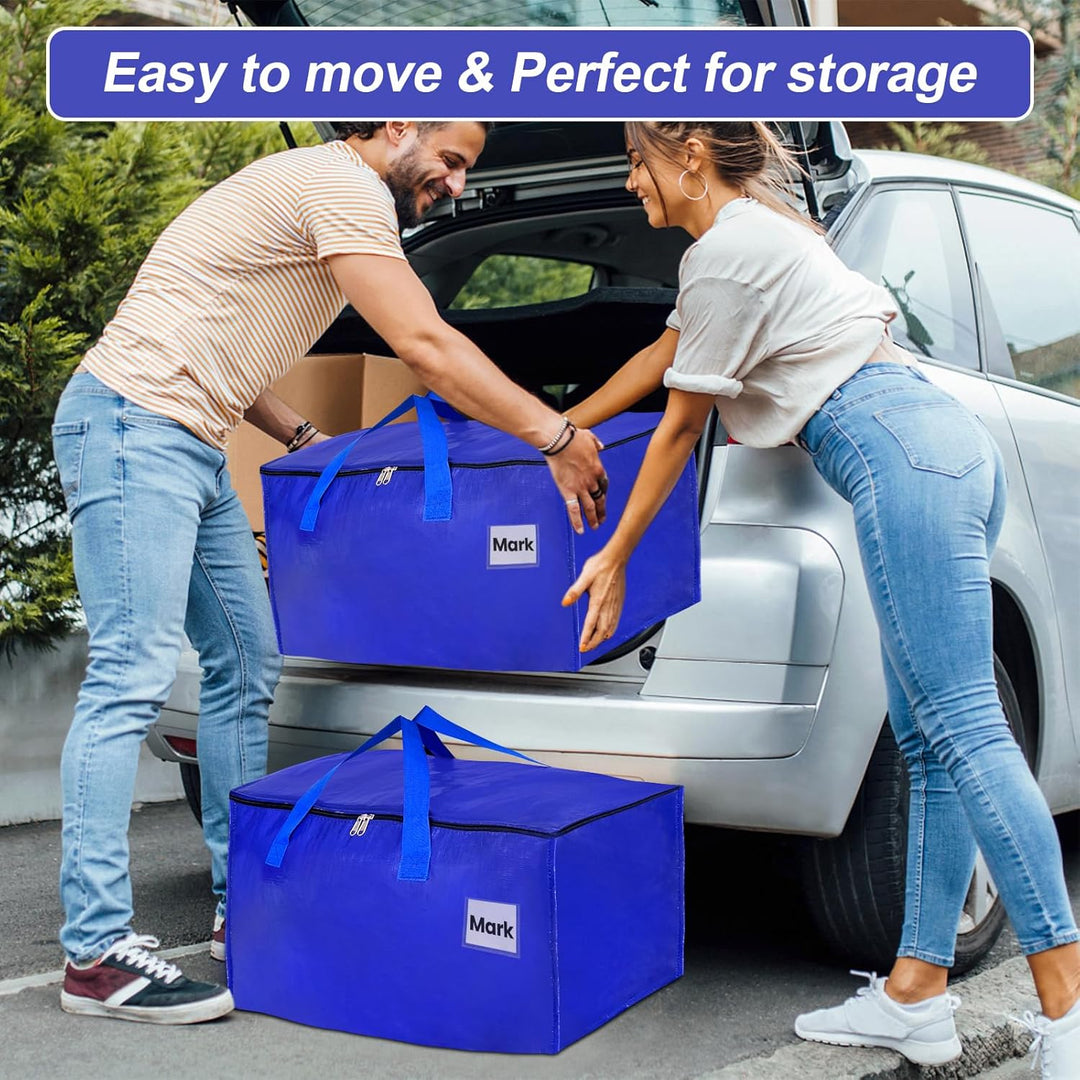 Umzugstaschen 93-Liter, 8er-Pack Aufbewahrungstaschen mit Reissverschluss, Umzugskartons Heavy Duty