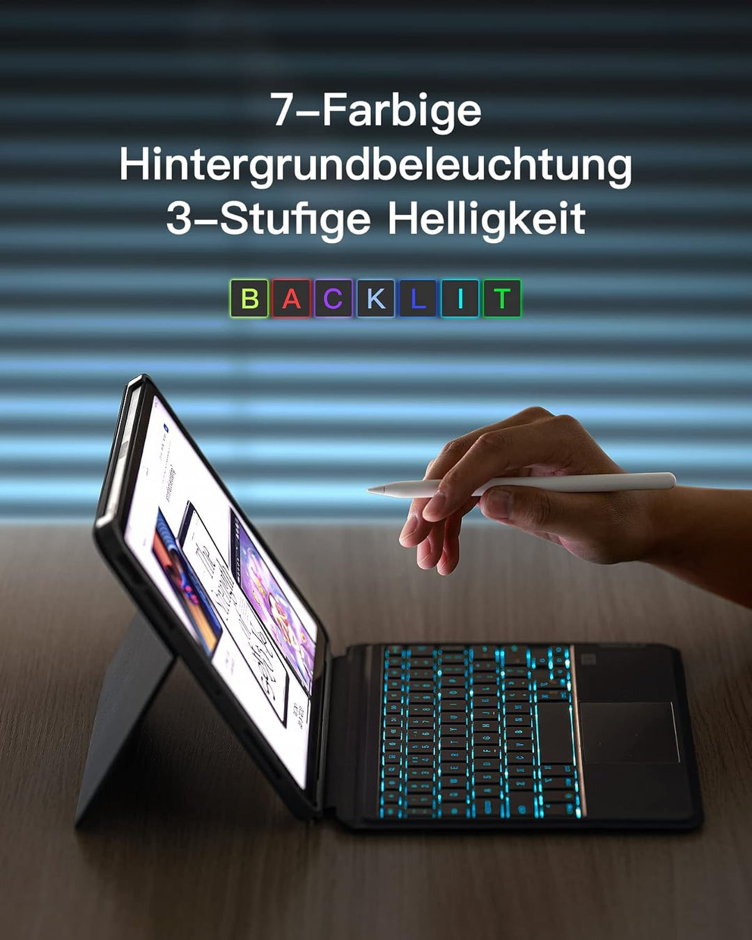 Inateck Hülle mit Tastatur für iPad Pro 11 2024,Ace-Touch Tastatur mit Touchpad für iPad Pro 11 Zoll