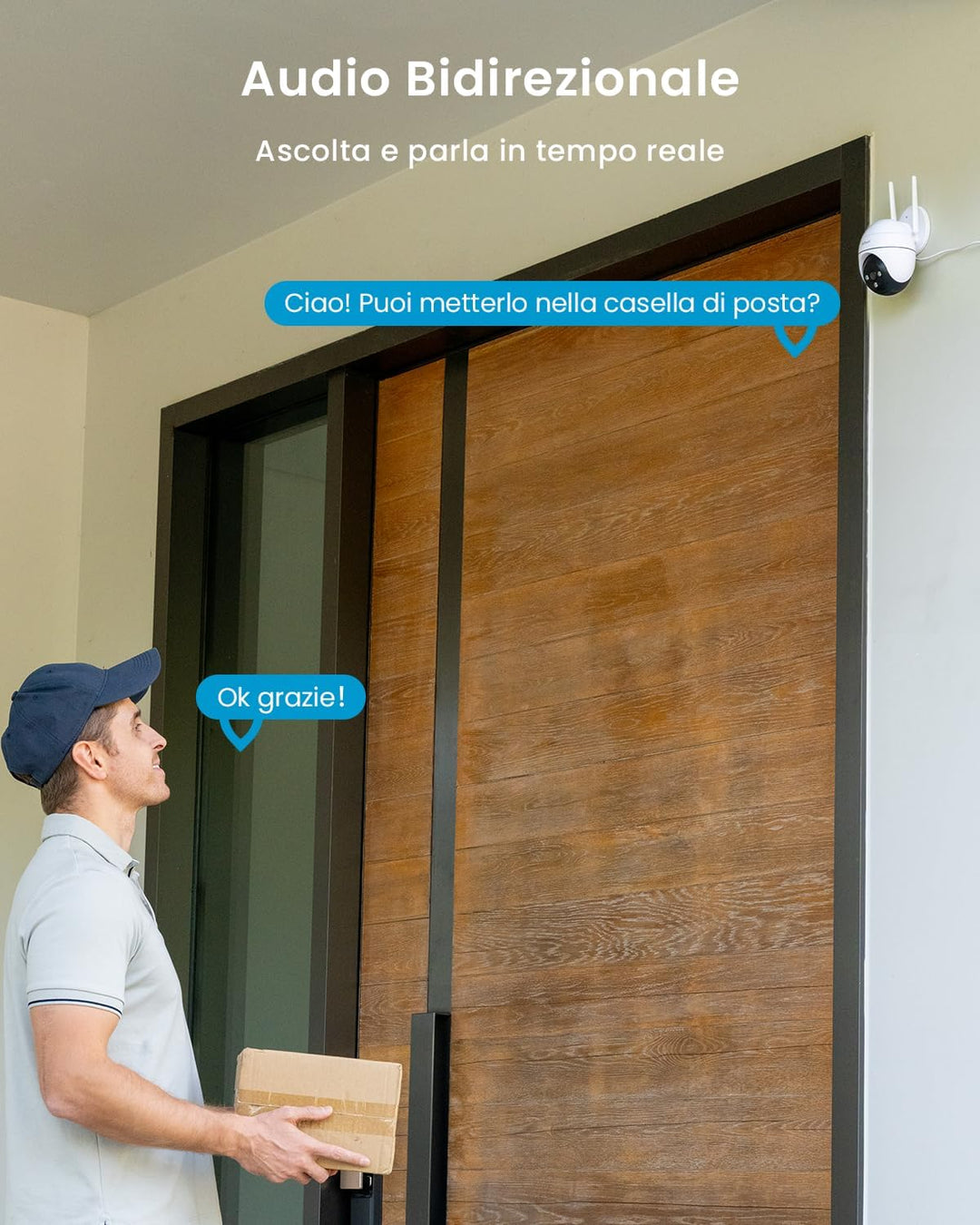 ieGeek 2K WLAN-Kamera für den Aussenbereich, 3 MP Nachtsicht in Farbe, 15 m, 360 ° PTZ, WLAN-Überwac