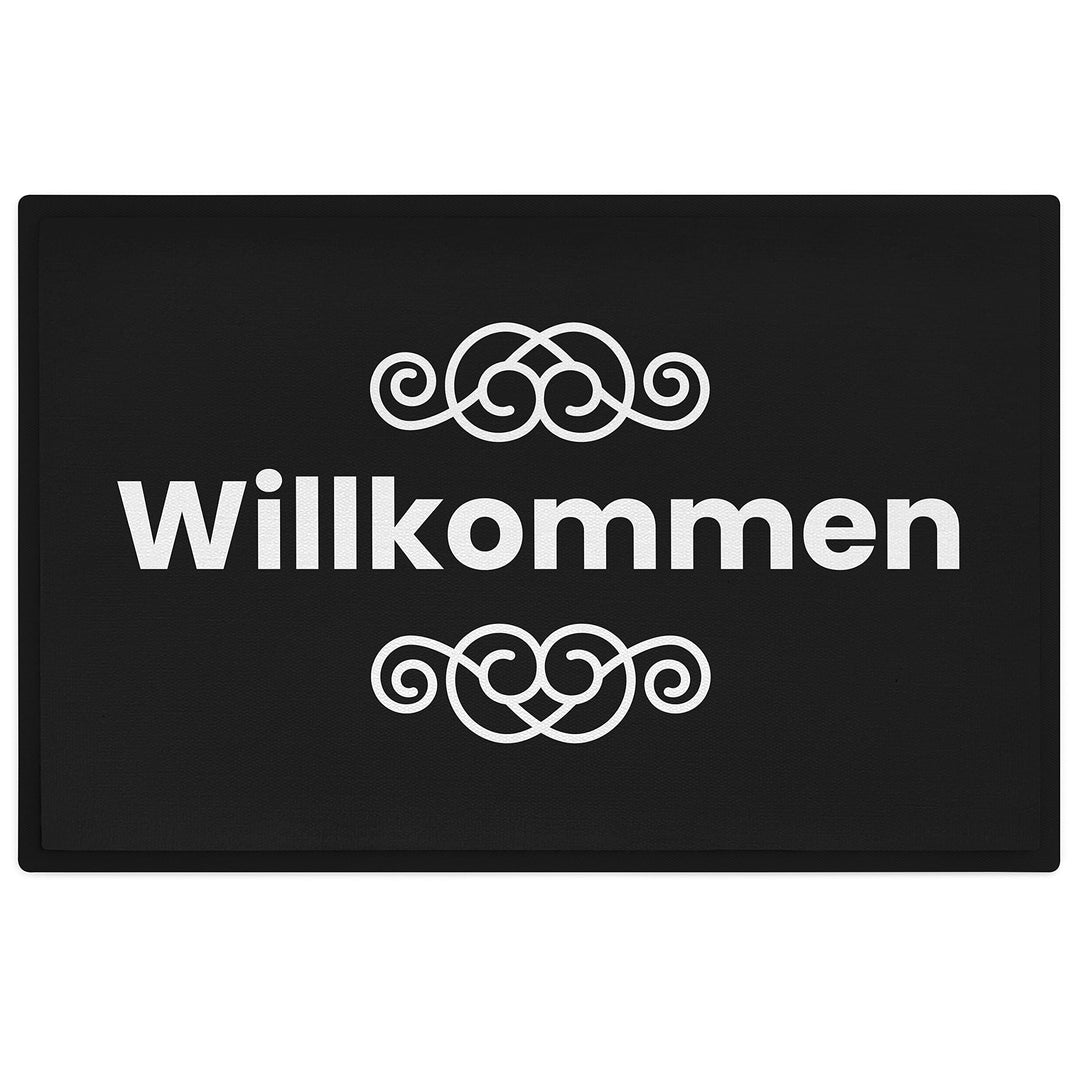 Trendation - Willkommen Fussmatte Grafik Schmutzfangmatte Geschenk Aussen Innenbereich 60x40 cm Wasc