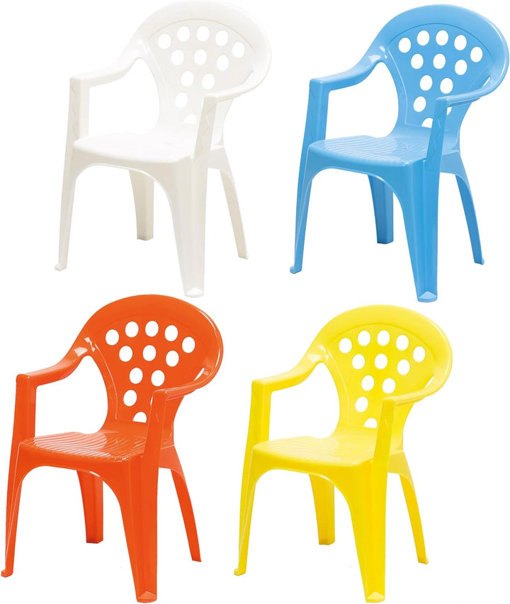 hLine Kinder Garten Sitzgruppe Tisch mit Stühlen Gartenstuhl Sessel (1 Tisch 4 Stühle bunt), 1 Tisch