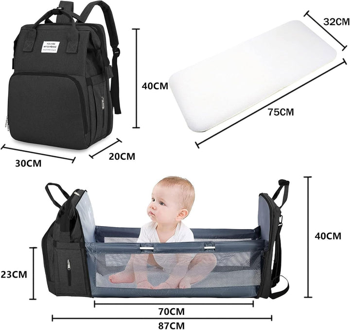 Baby Wickeltasche Rucksack,Diaper Backpack,Babytasche Reiserucksack mit Wickelauflage,Multifunktiona