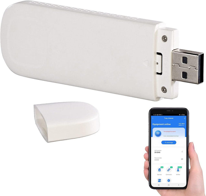 simvalley MOBILE LTE Stick: 4G/LTE-Surfstick, bis 150 Mbit/s, für bis zu 8 Nutzer, App-Verwaltung (W