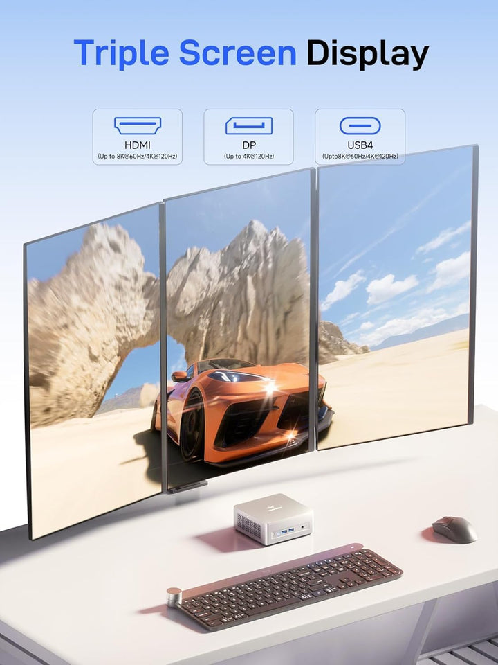 MINIS FORUM UM880 Plus Mini PC, AMD Ryzen 7 8845HS 8C/16T Prozessor bis zu 5.1 GHz, AMD Radeon 780M,