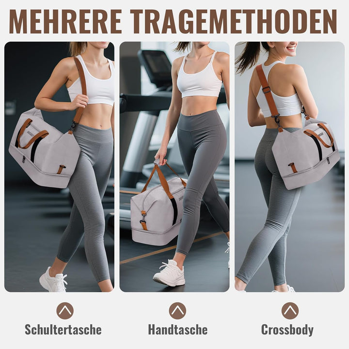 Sporttasche & Reisetasche für Damen und Herren - mit Schuhfach & Nassfach, Large Capacity Travel Bag