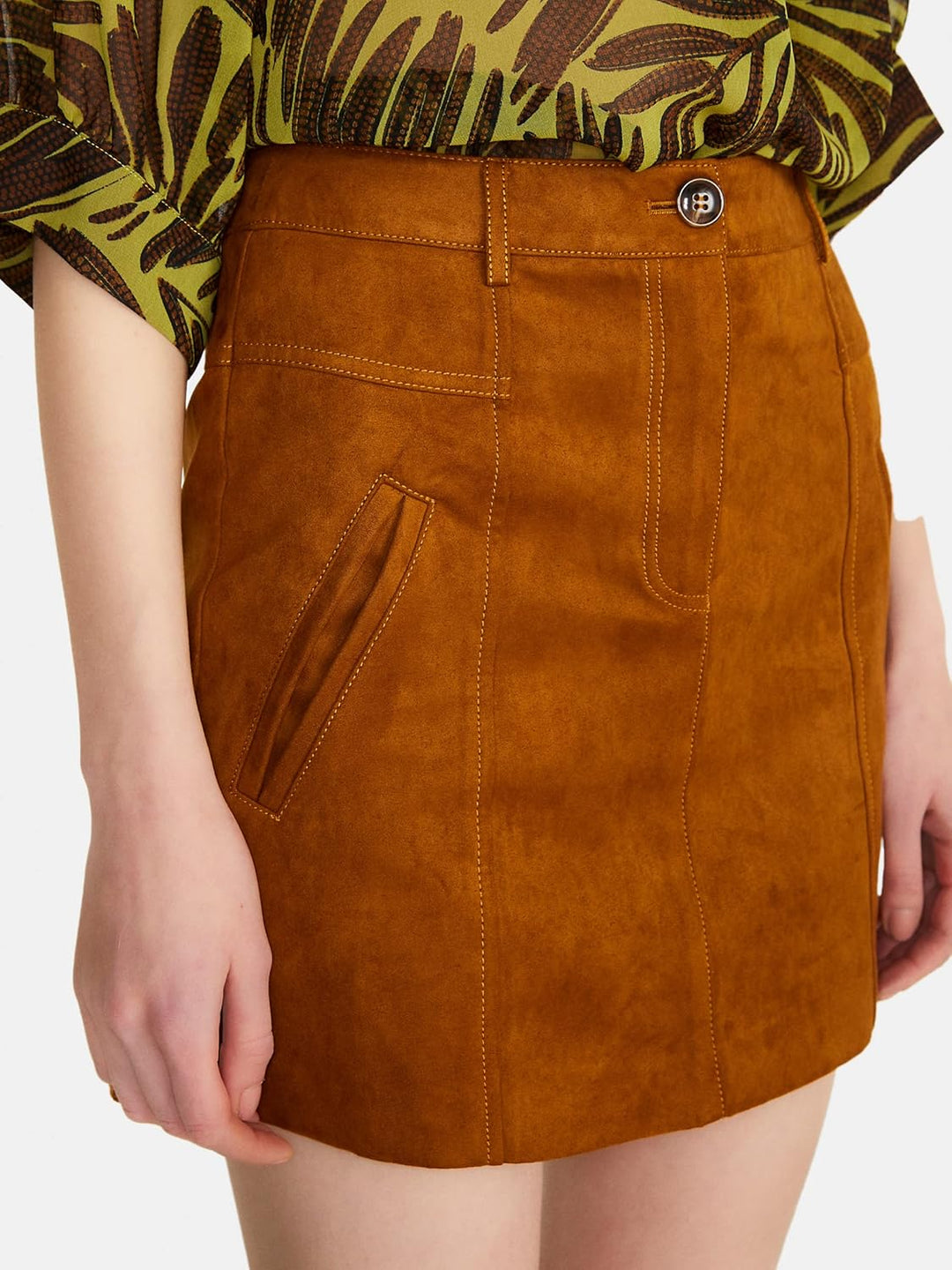 SISLEY Damen Skirt 42 Brown 30d, 42 Brown 30d