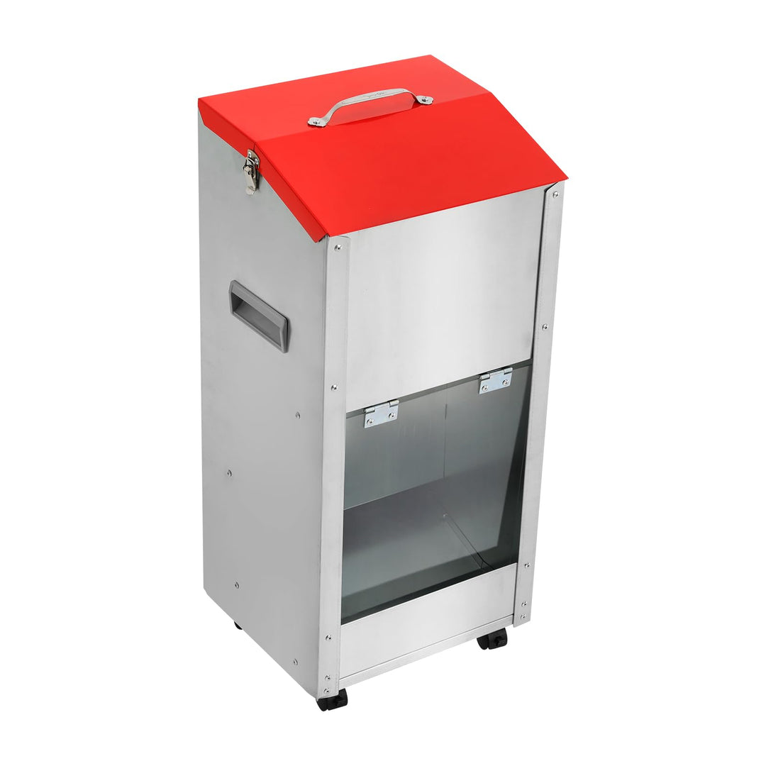 Futterautomat für Hunde und Katzen - Schwerkraft Hundefutterautomat 15 LB mit 4 Rollen und Bremsen -