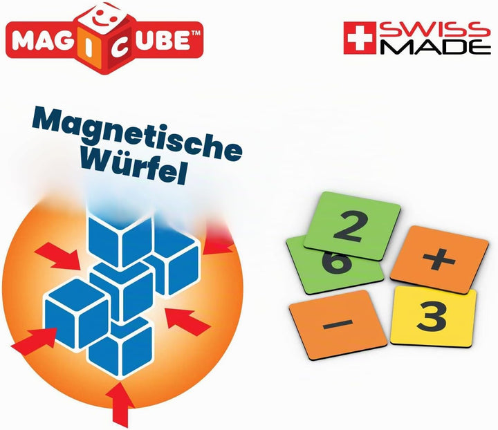 Geomag Magicube Maths Building - 16 Magnetwürfel für Konstruktionen + 45 clip Maths Building 16 Cube