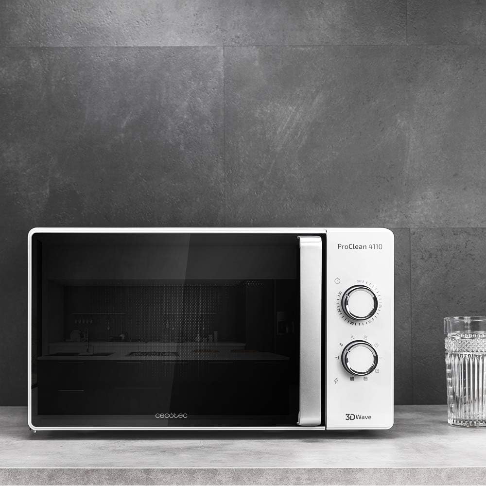 Cecotec Mikrowelle mit Grill ProClean 4110. 700W Leistung, Grill mit 800 W, Fassungsvermögen 23 l, R