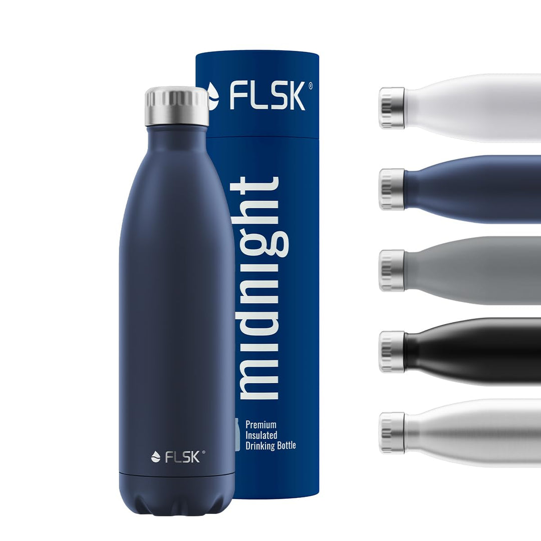 FLSK Trinkflasche – Premium Edelstahl Thermosflasche – 100% auslaufsicher & kohlensäuregeeignet – hä