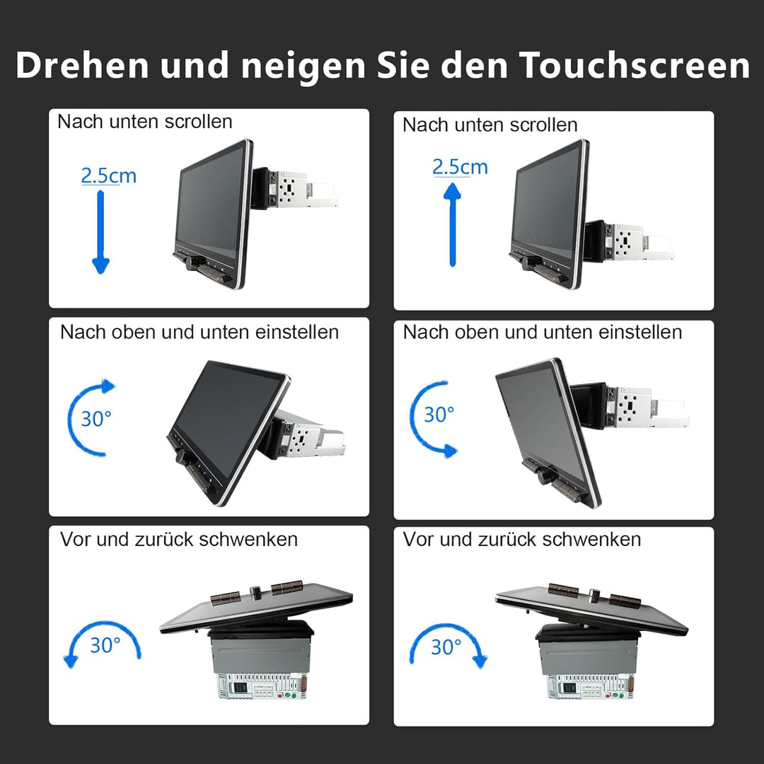 Android 12 Autoradio Wireless CarPlay Android Auto, 10.1 Zoll Bildschirm DAB+ Autoradio 1Din Car Pla