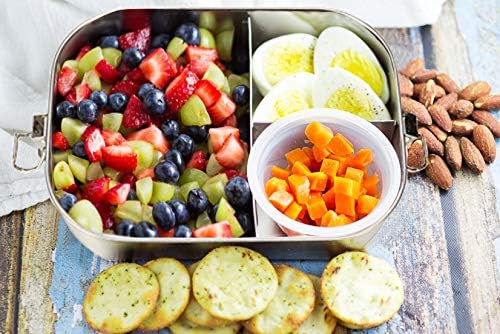 G.a HOMEFAVOR Edelstahl Brotdose Metall Lunchbox mit 3 Fächern 1400ml Auslaufsichere Bento Box Gross