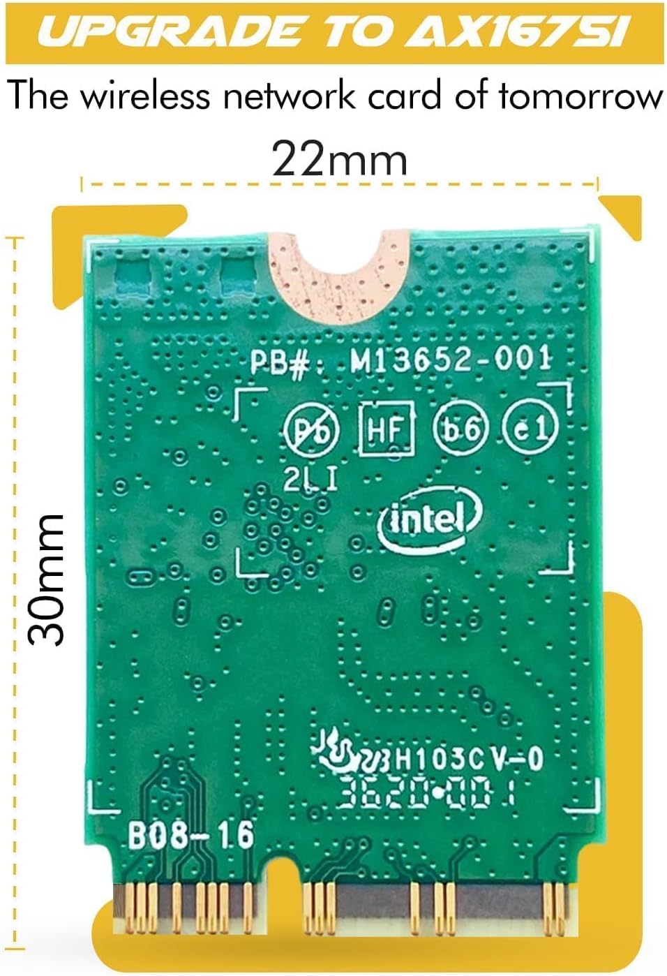 AX1675i CNVio2 Wi-Fi 6E Killer Series Tri Band 2.4/5/6 GHz Upgrade | 2.4 Gbps | Bluetooth 5.3 Suppor