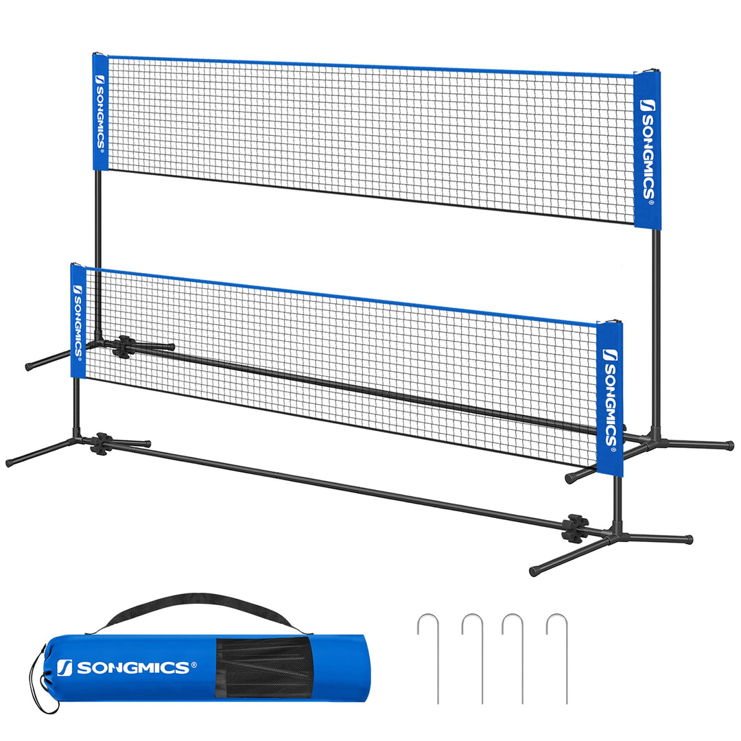 SONGMICS Badmintonnetz, faltbar, einfach zu montieren, leicht zu transportieren, höhenverstellbar (1