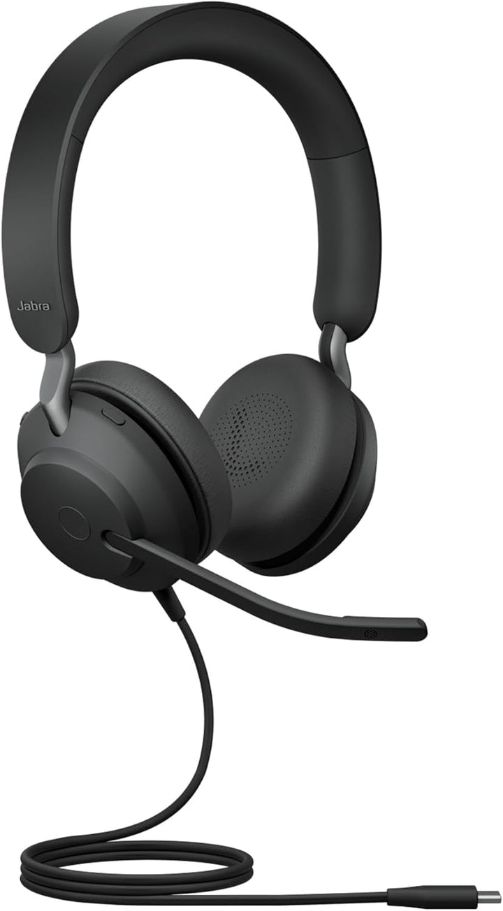 Jabra Evolve2 40 SE - Stereo-Headset mit verlängertem USB-C-Kabel, Geräuschunterdrückung und 3-Mikro