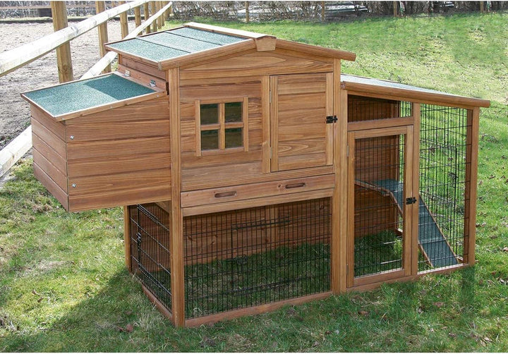 Kerbl Legenest Fortuna (Anbau + Sitzstangen, für Kleintierstall 82813, aus Holz, Grösse 41x63x41 cm,