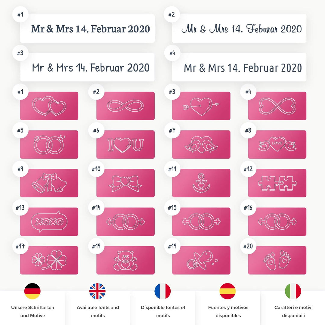 LIEBESSCHLOSS-FACTORY Herz-Schloss Pink mit Gravur und Schlüssel, gratis Geschenkbox uvm. Jetzt grav