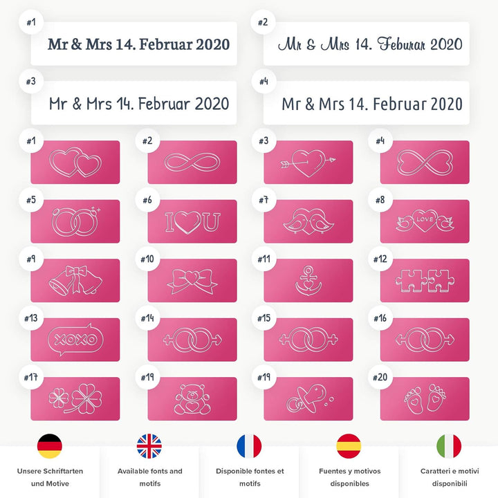LIEBESSCHLOSS-FACTORY Herz-Schloss Pink mit Gravur und Schlüssel, gratis Geschenkbox uvm. Jetzt grav