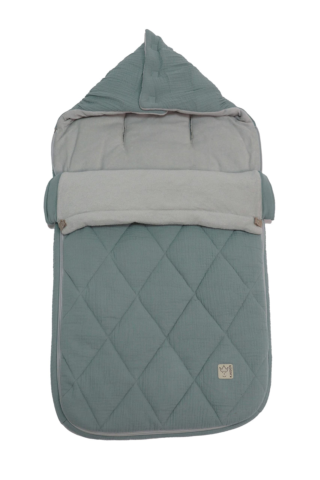 KAISER 65784556 ANNY Sommer Fusssack, Perfekt für warme Tage geeignet, 6-36 Monate, Fb. slit green,