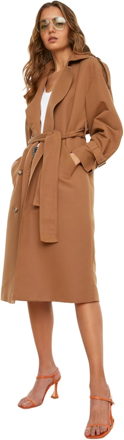 TRENDYOL Trench Coat - Brown - Regular 32 Nerz, 32 Nerz