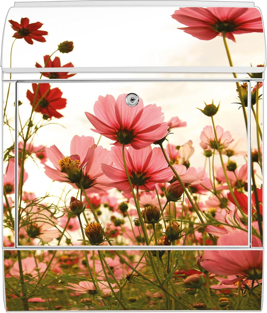 banjado® Design Briefkasten mit Motiv Schmuckkörbchen 39x47x14cm &amp; 2 Schlüssel - Briefkasten Stahl w